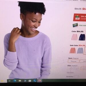 L.L. Bean Women's Light Purple Crew Neck Sweater